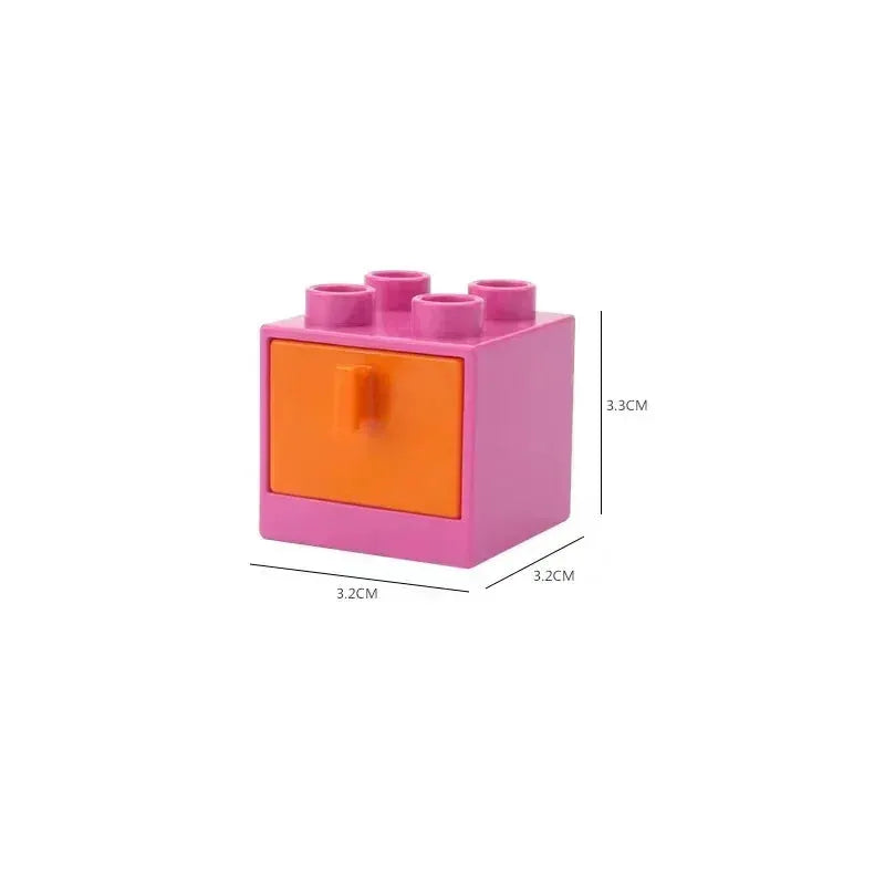 Big Building Blocks Play House Furniture Accessories Indoor Bed Compatible Large Bricks Assemble Toys For Kids Gift