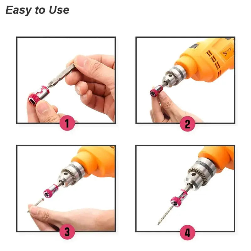 Magnetic Ring Screwdriver Bit Holder for One Quarter Inch Phillips Bits Universal Alloy Anti Corrosion