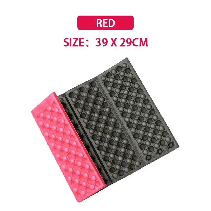 Honeycomb massage mat 6-fold XPE cushion, red and black, foldable outdoor picnic pad