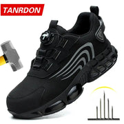 Rotary Button Safety Shoes For Men Anti Impact And Anti Piercing Work Shoes Fashionable Mens Sports Safety Pro