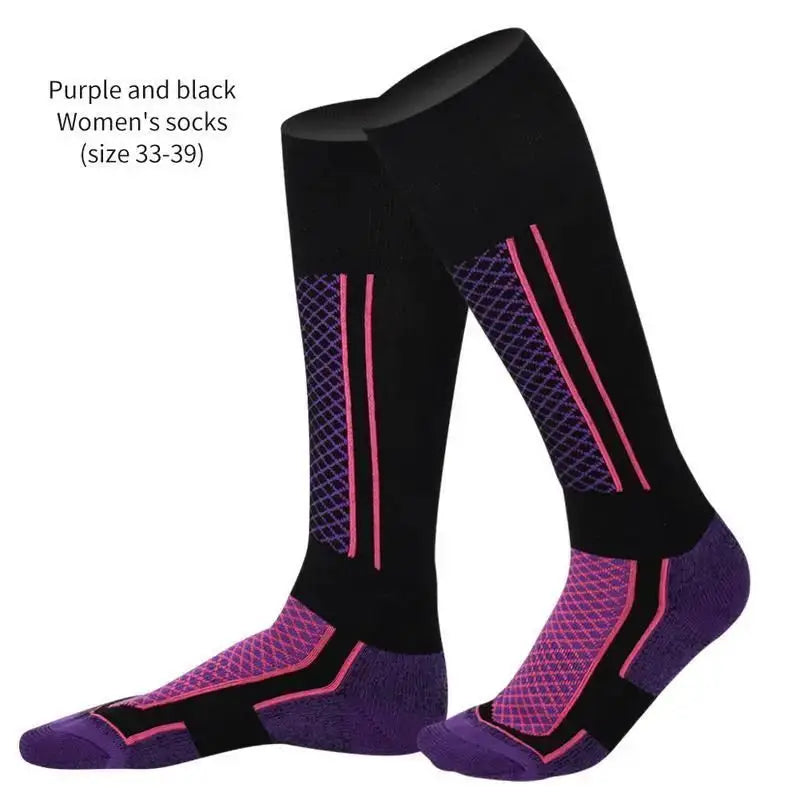 Dizetion Winter Warm Thickening Ski Stockings For Women Men Children Outdoor Anti Cold High Altitude Sports Socks