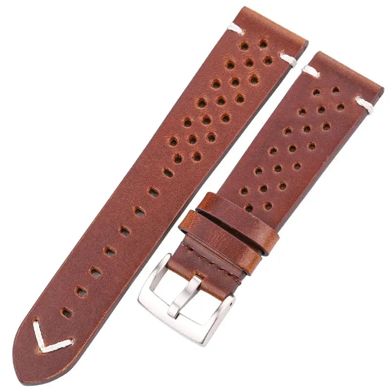 Heritage Leather Handmade Cowhide Watch Band 18mm 20mm 22mm 24mm Breathable Oil Wax Treated For Comfort