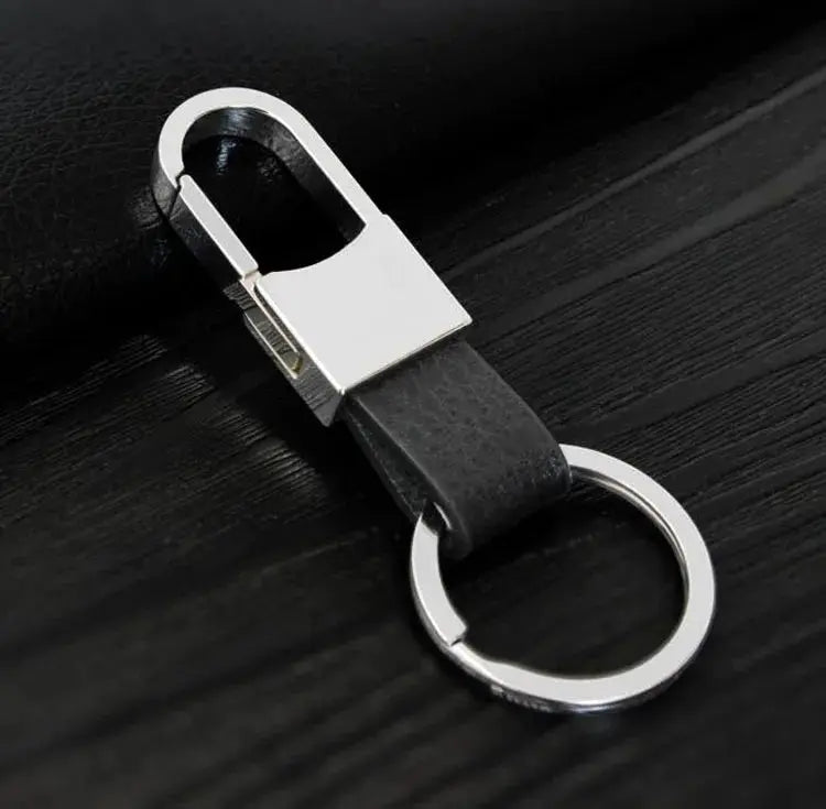 Leather Keychain For Men And Women, Silver Plated Metal Key Ring With O Ring Buckle, Heart Shaped Gift