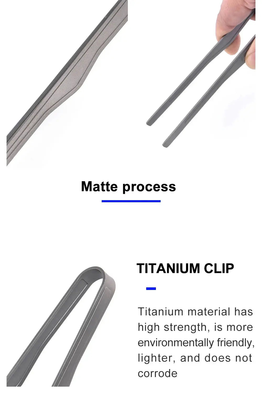 Titanium camping tea cup clip set with ultralight matte gray tongs by Simples Market