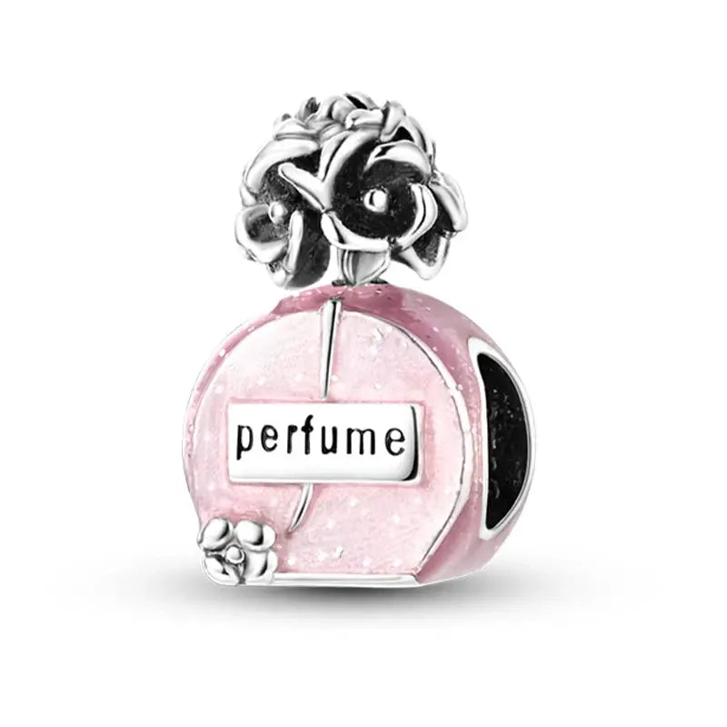 S925 Silver Perfume Bottle Charm Beads With Stars Moon Sun And Four Leaf Clover For Original Bracelet DIY Jewelry Making