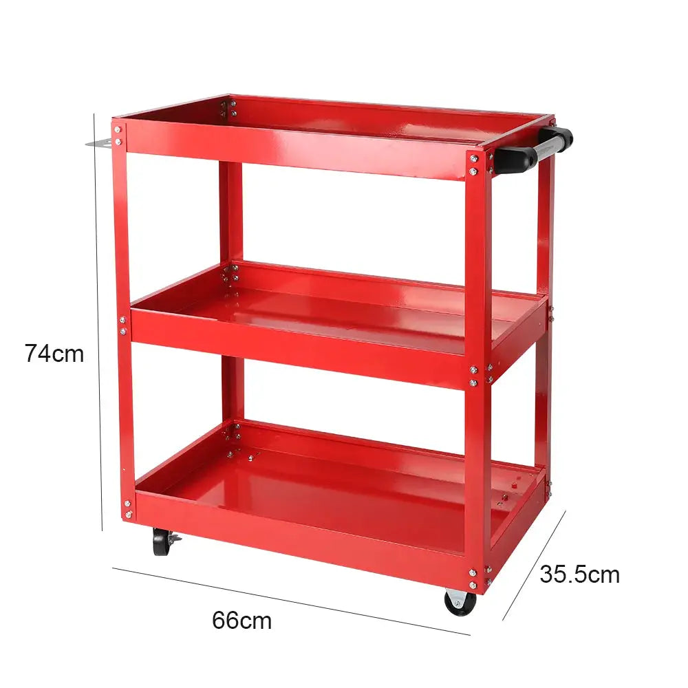 Heavy Duty Rolling Tool Cart With Wheels Three Tier Portable Utility Garage Cart Collapsible Storage Cart