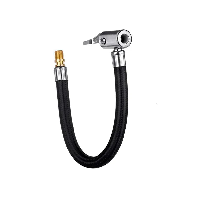 Car tire air-inflation extension hose by Simples Market, black braided with metal fittings, 10–60 cm