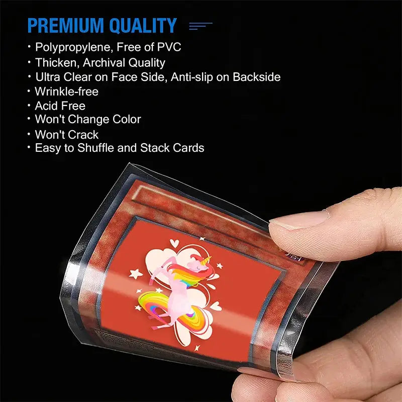200 Pcs Transparent Card Sleeves Protector Clear Holders For Pokemon Cards Trading Cards IDs Photos Pouch Kit