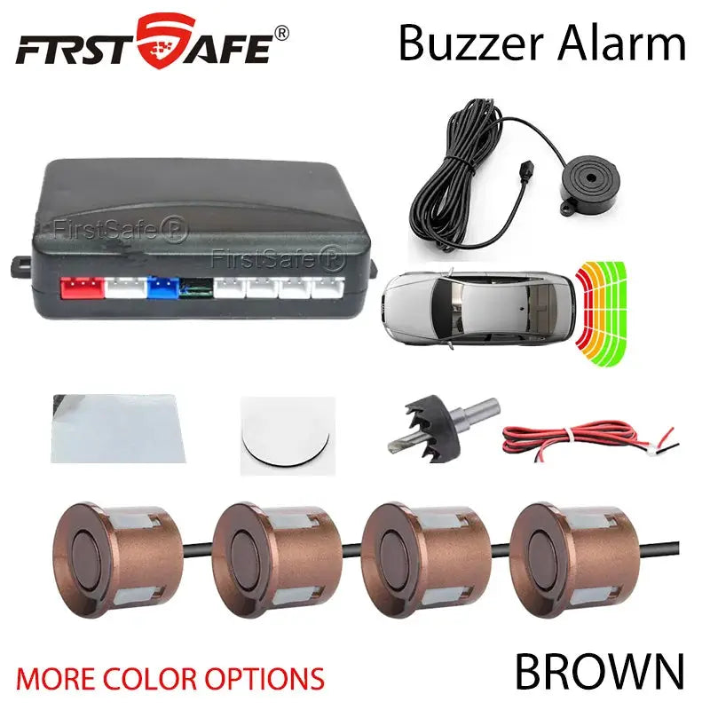 FirstSafe 4-sensor brown car parking sensor kit with buzzer and control module