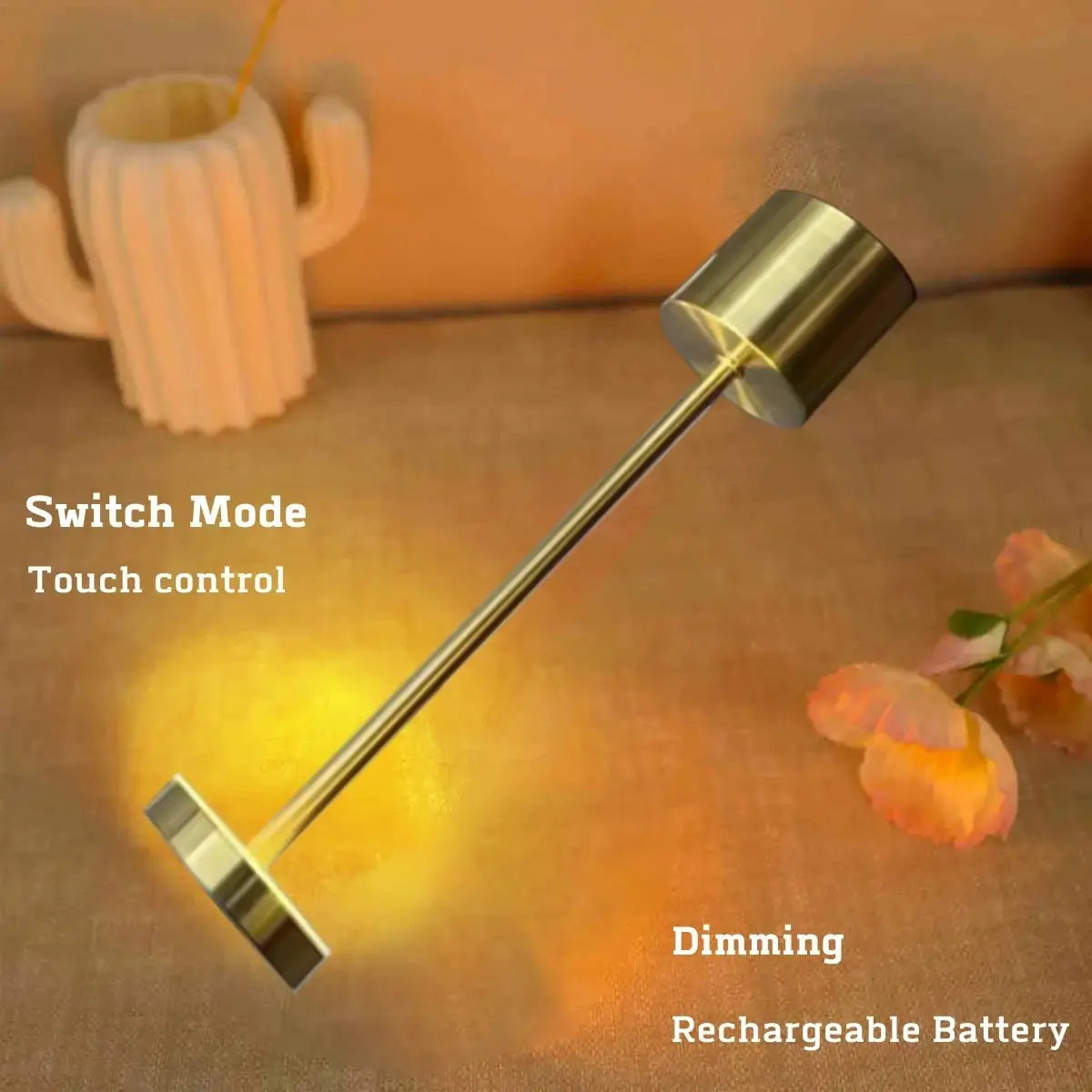 LumaNova Classic USB Rechargeable Table Lamp With Stepless Dimming, Touch Control, Night Light, And 3 Color Options