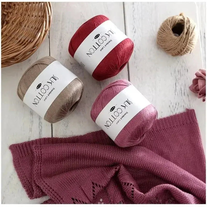 50g Silk Lace Cotton Milk Crochet Yarn For Baby Hand Knitting Warm Soft Thread Cross Stitch Supplies