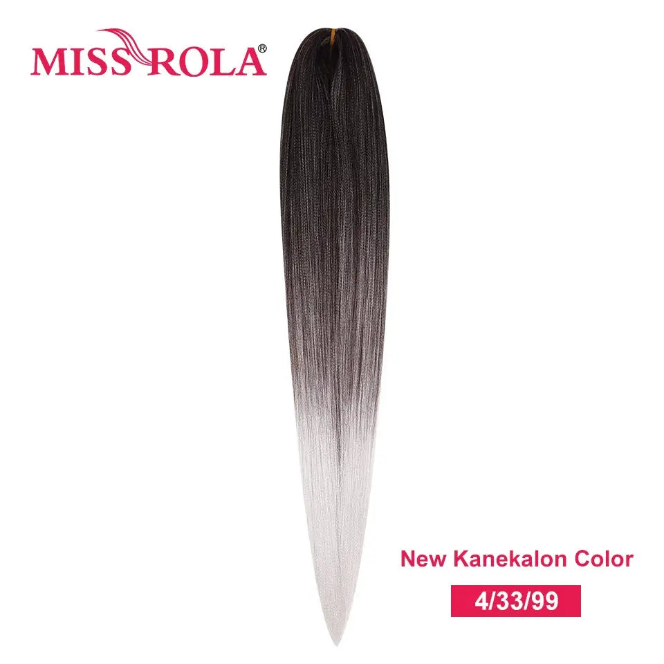 Miss Rola synthetic Kanekalon hair braid in 4/33/99 gradient, long straight extension