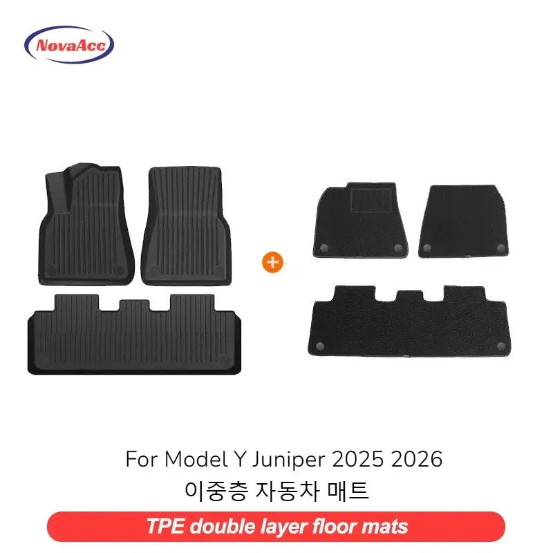 NovaAcc Tesla Model Y floor mats and cargo liner set, five-piece TPE all-weather mats by Simples Market.