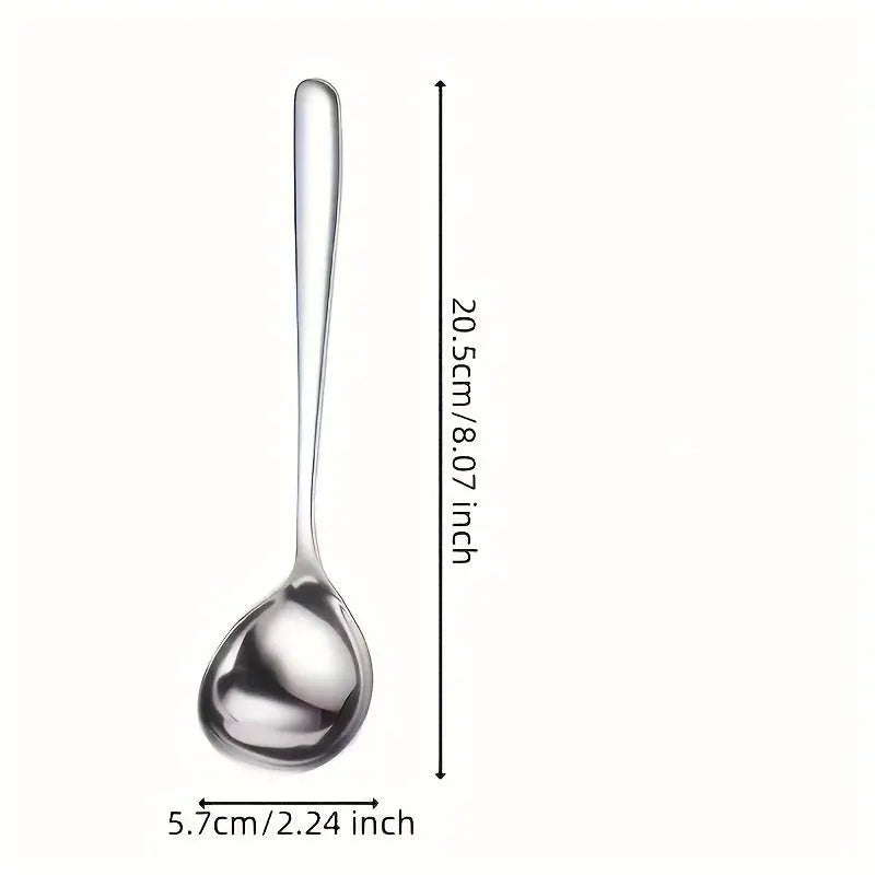 Two Pack Heavy Duty Stainless Steel Serving Spoons Rust Resistant With Long Handles For Soup Porridge