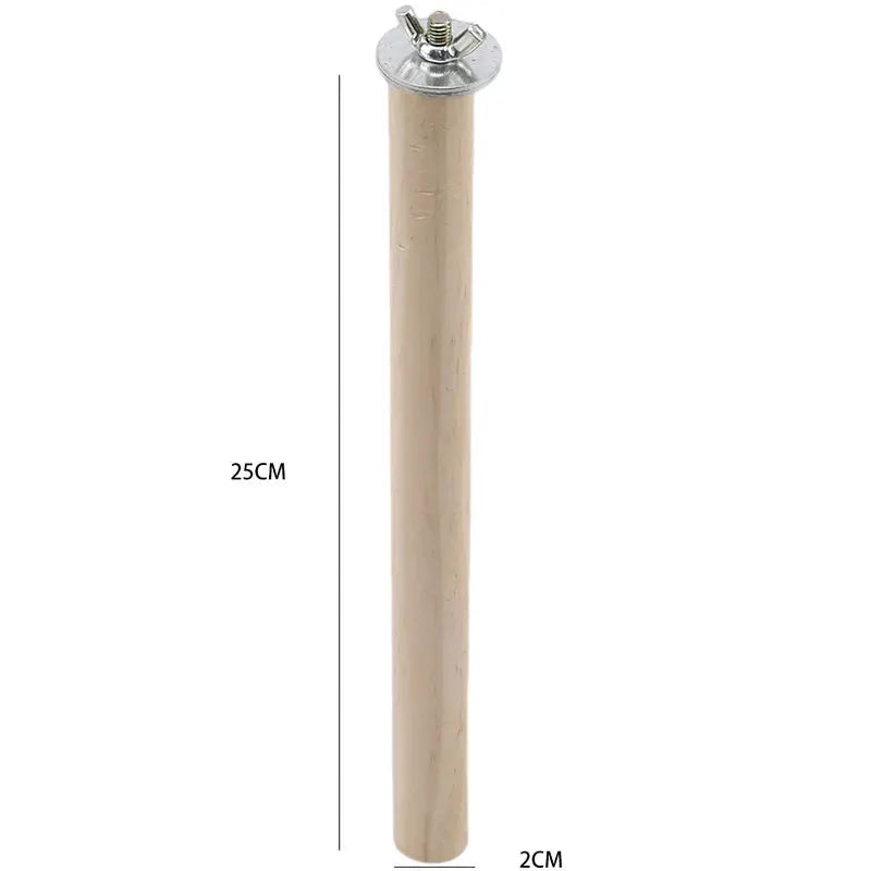 Parrot wood hanging perch, Simples Market, 25 cm tall, 2 cm diameter with metal mounting hardware