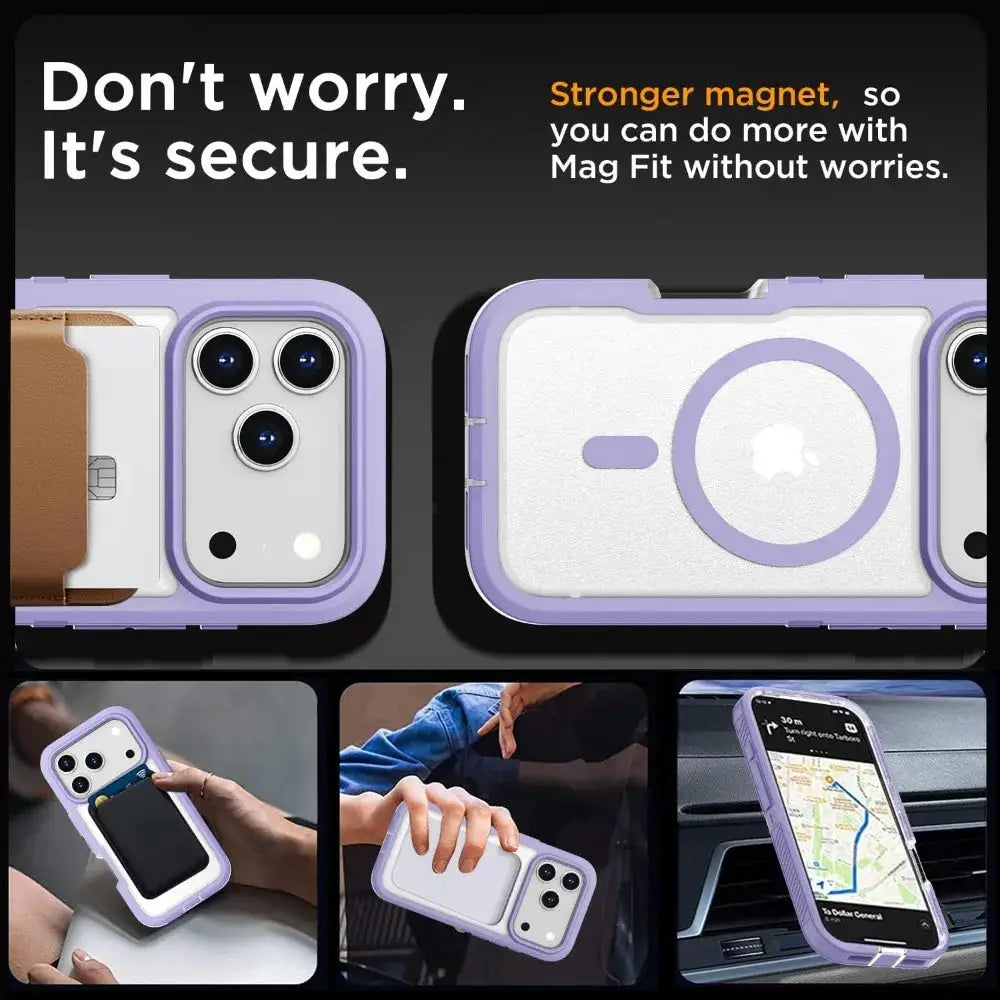 Matte clear magnetic OTT phone case for iPhone 17/16/15/14 Plus and 13 Pro Max; anti-slip grip, wireless charging