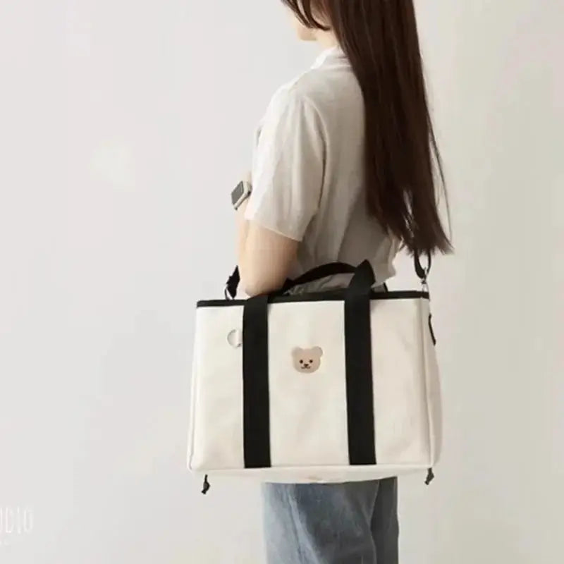 MomEase Medium Sized Diaper Bag With Multiple Compartments Hands Free Hobo Style For On The Go Moms