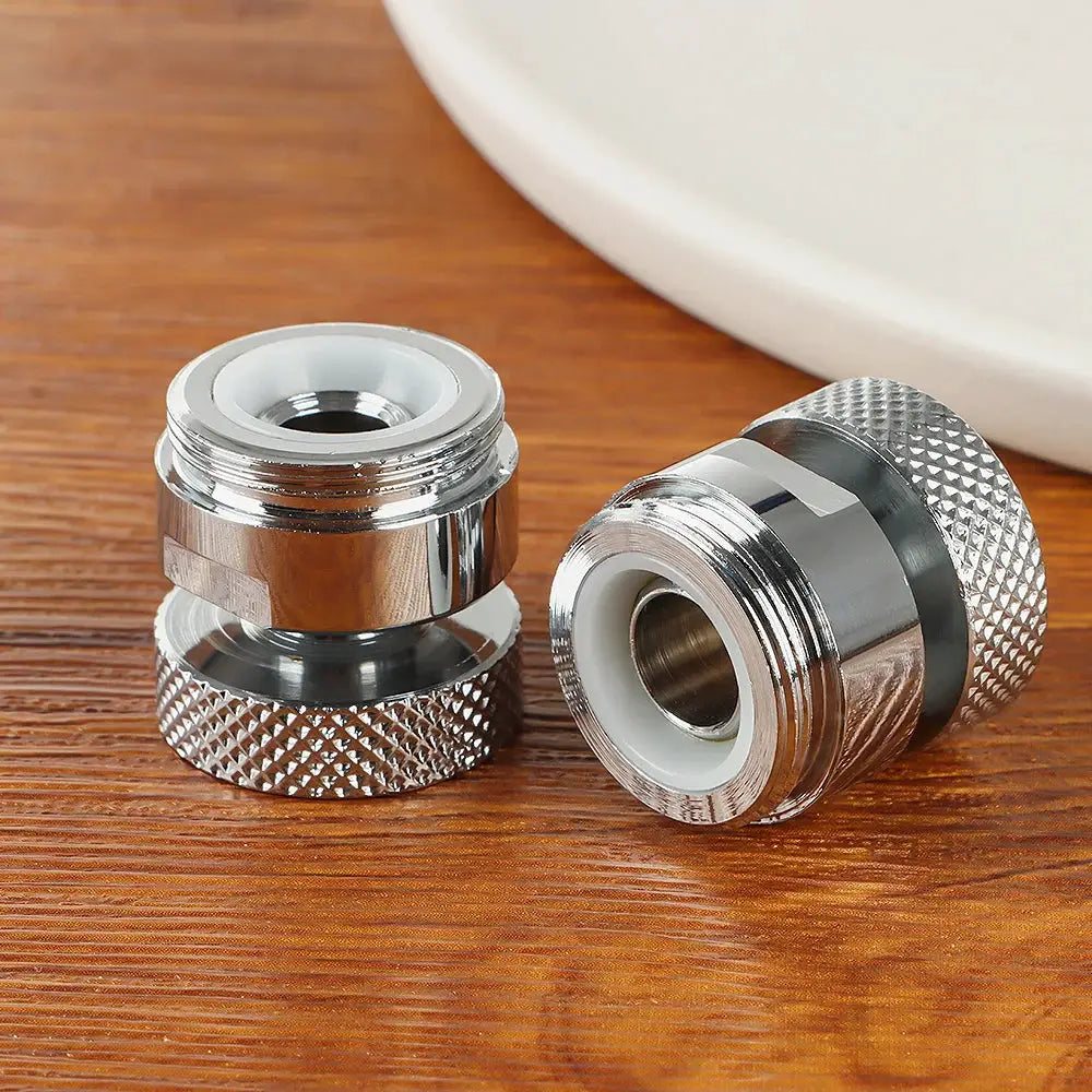 Swivel aerator adapter by Simples Market, chrome, 360° adjustable faucet fittings, male 22mm (2-pack)