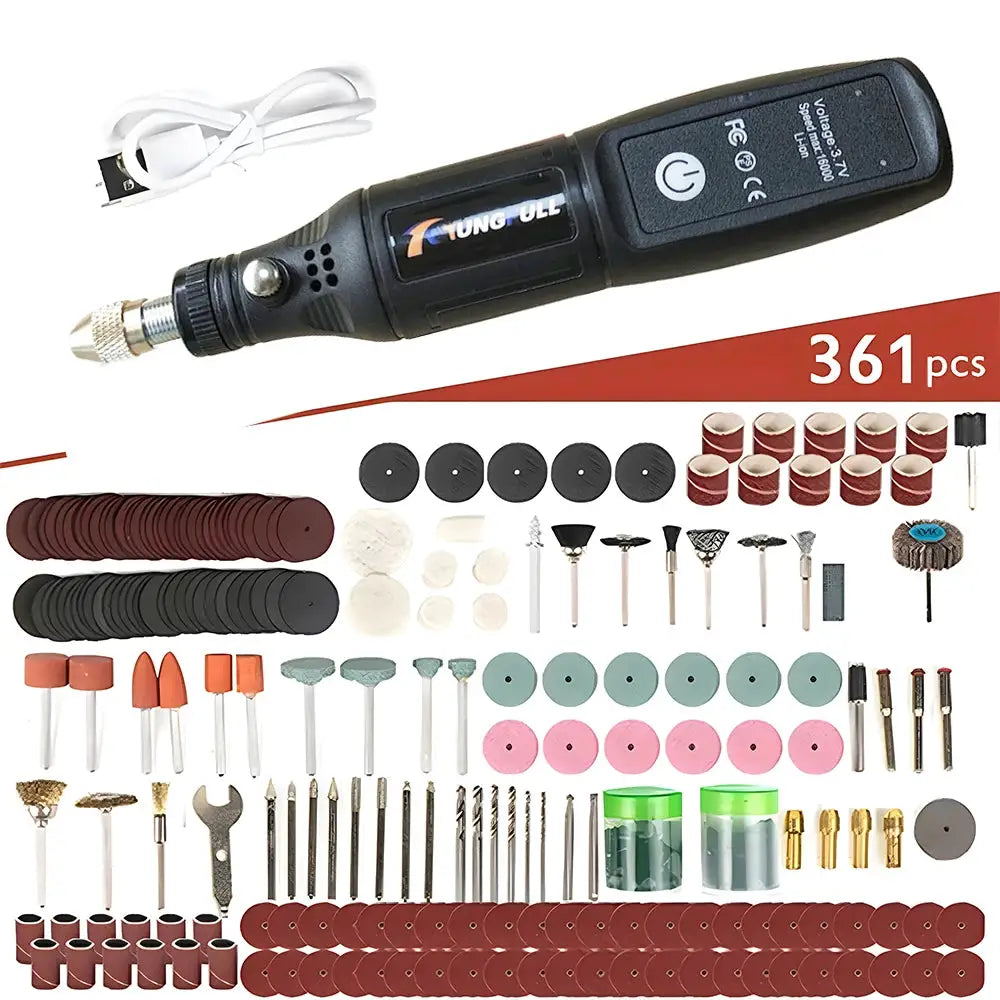 Mini USB Wireless Handheld Rotary Drill for Woodworking Jewelry Engraving Pen and Crafting on Metal Glass and Wood