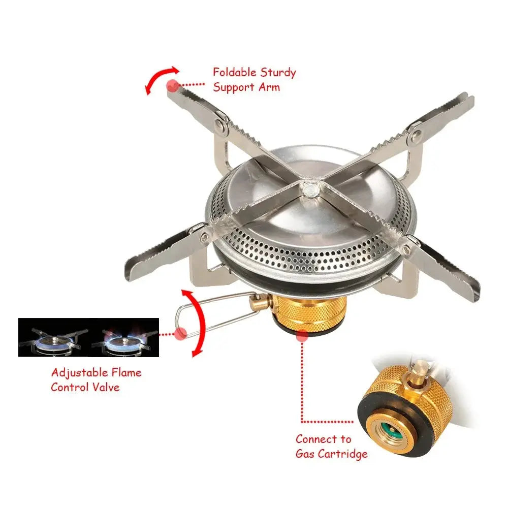 Outdoor Camping Gas Stove Ultralight Portable Stove Burner by Simples Market with foldable support arms