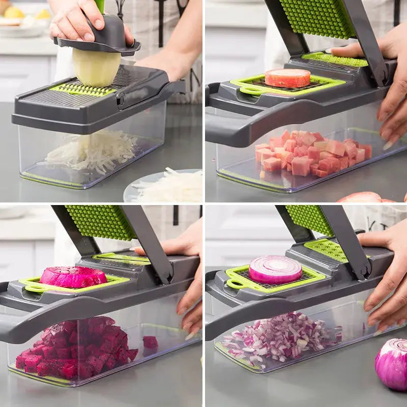 Versatile 14 In 16 In 1 Vegetable Chopper Slicer Grater Dicer Complete Kitchen Tool Set