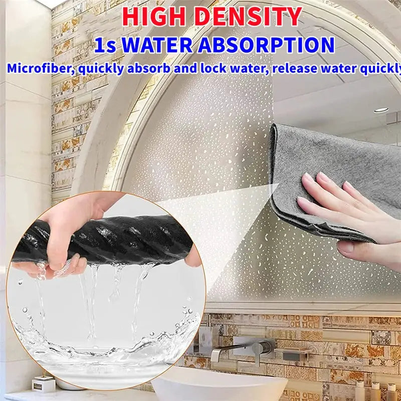 Thicker Magic cleaning cloth gray microfiber reusable window and glass wipe by Simples Market
