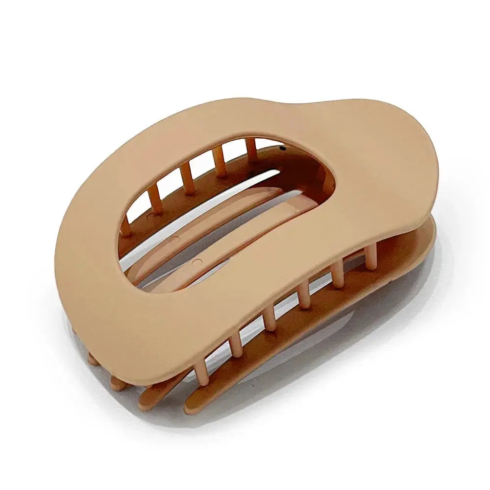 LuxeHair Oval Leopard Hair Claw Clip Curved Matte Acrylic For Secure All Day Hair Styling