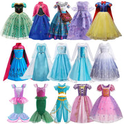 Girls Elsa Anna Rapunzel Jasmine Princess Dress Costume For Carnival Party Cosplay Halloween Christmas