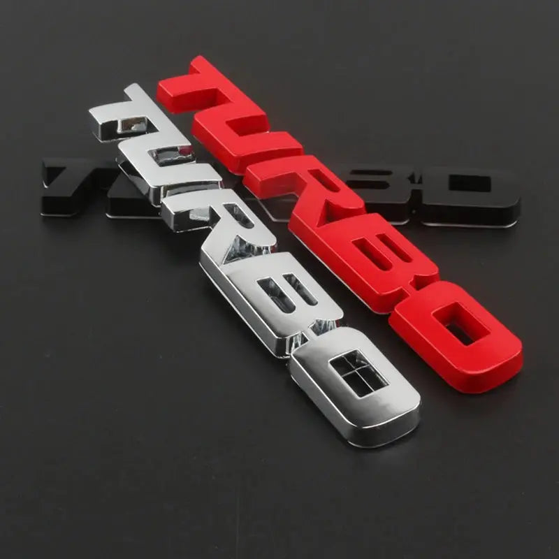 Turbocharged Turbo Metal Alloy 3D Badge Car Exterior Sticker Car Modification Accessory Decorative Rear Side Marking