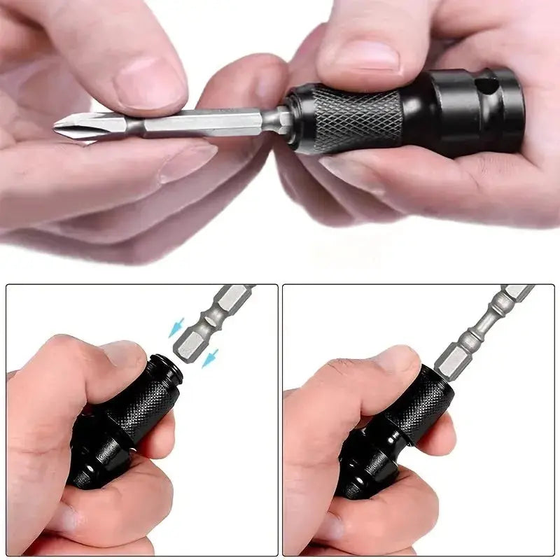 Half Inch Square Drive To Quarter Inch Hex Ratchet Sleeve Adapter For Impact Wrench Quick Release Tool