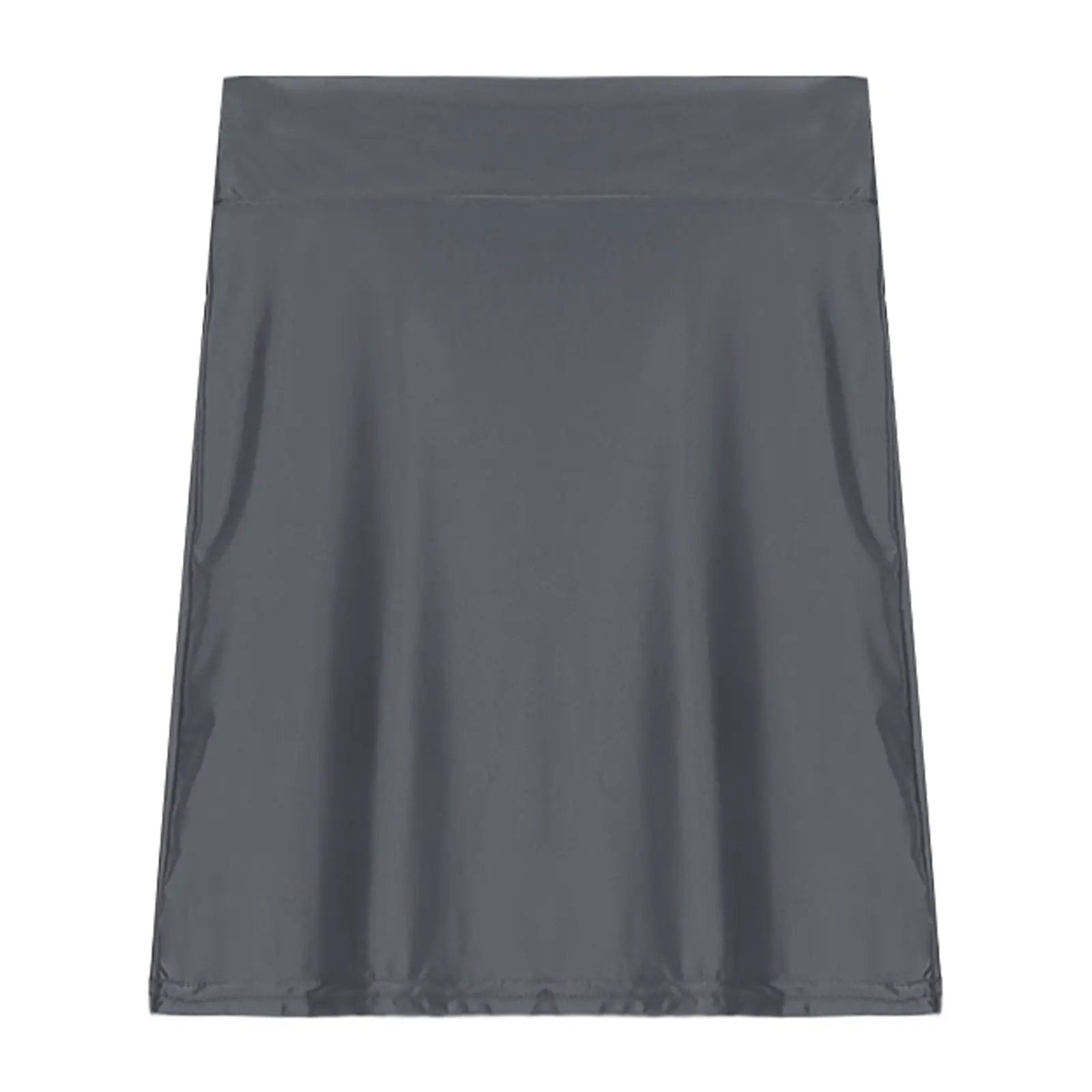 Glossy patent leather mini skirt, grey, low-rise for clubwear