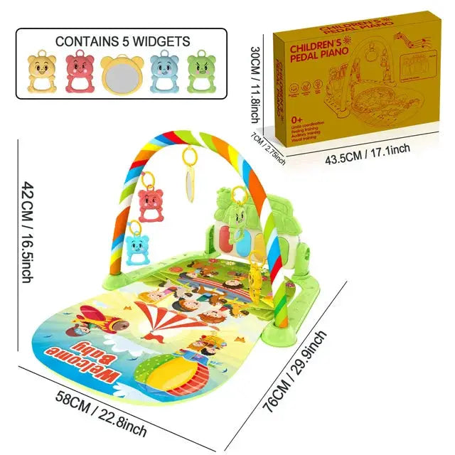 Baby Music Activity Gym Play Mat For Newborn And Infant Crawling Development With Piano Keyboard Toys Gift
