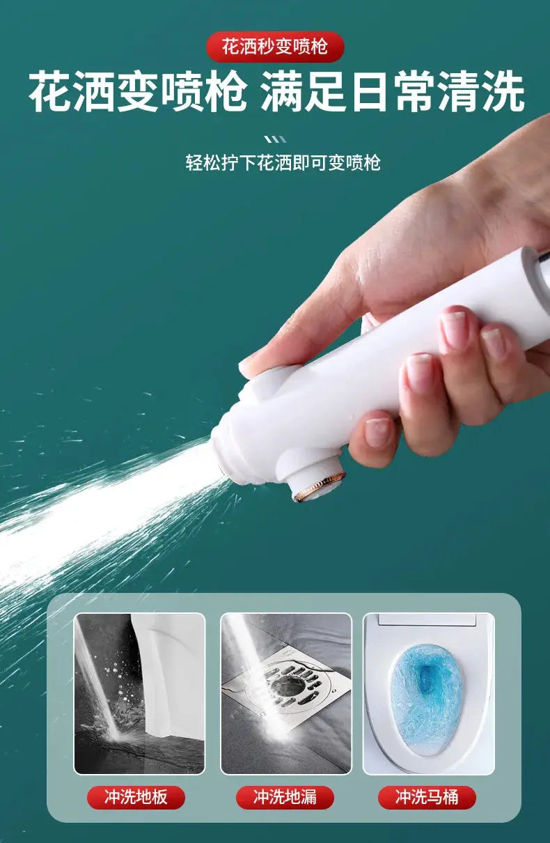 Simples Market white three-mode adjustable shower head with high-pressure, water-saving spray