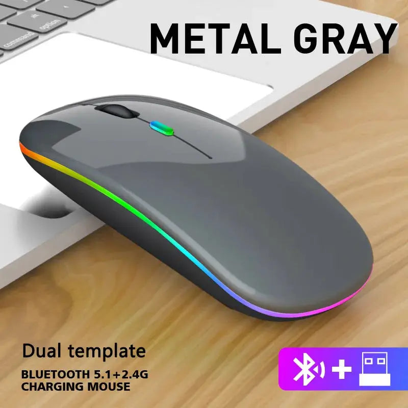 NovaPulse Wireless Gaming Mouse With 2.4GHz Bluetooth Rechargeable Quiet Ergonomic Backlit 1600 DPI For PC And Laptop