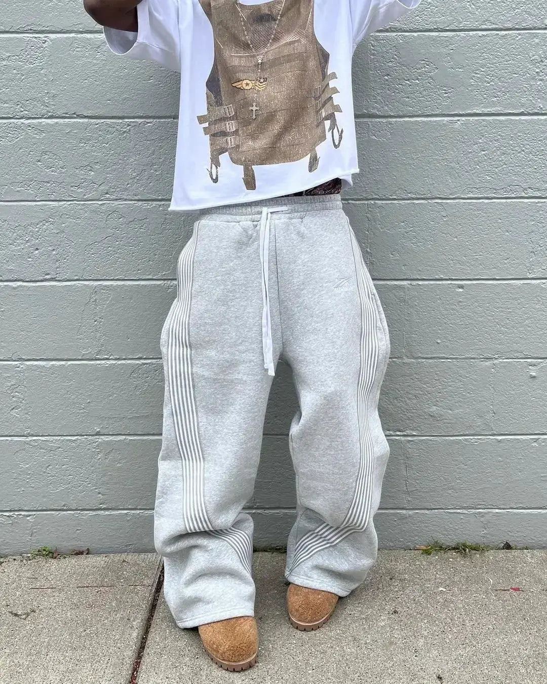 UrbanTactics Unisex Casual Grey Embroidered Trousers AllSeason Comfort For Versatile Smart Casual Wear