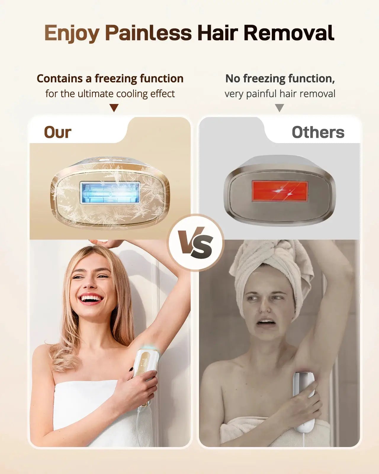 Simples Market IPL hair removal device with ice-cooling, 3-in-1 for painless whole-body treatment for men and women