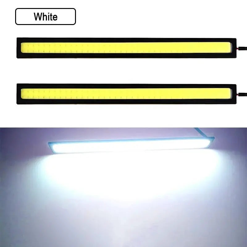 Simples Market 10pcs 17cm white LED COB DRL daytime running light strips with aluminum housing, 12V