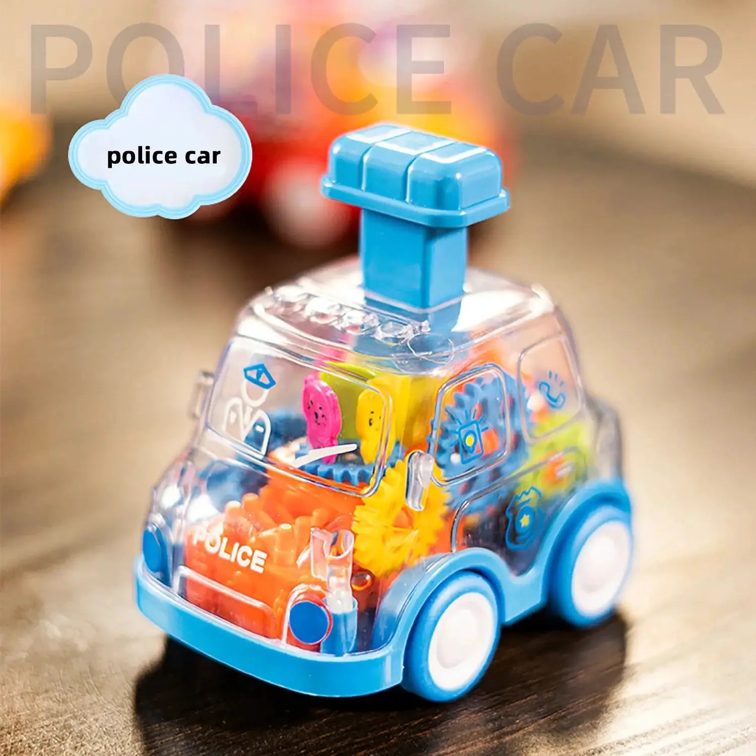 Transparent Gear Car Toy With Inertia Pull Back Action For Kids Boys And Girls Battery Free Educational Gift