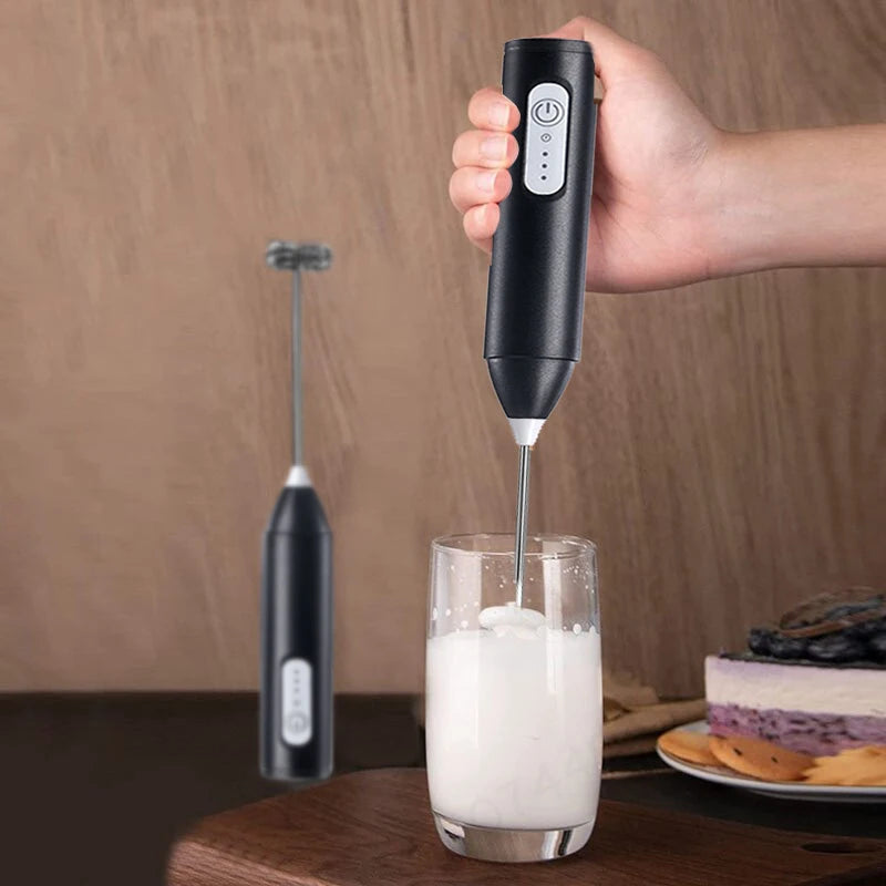 Wireless Milk Frother Electric Type C Handheld Blender Stainless Steel Mini Coffee Maker Whisk Mixer Cappuccino Cream