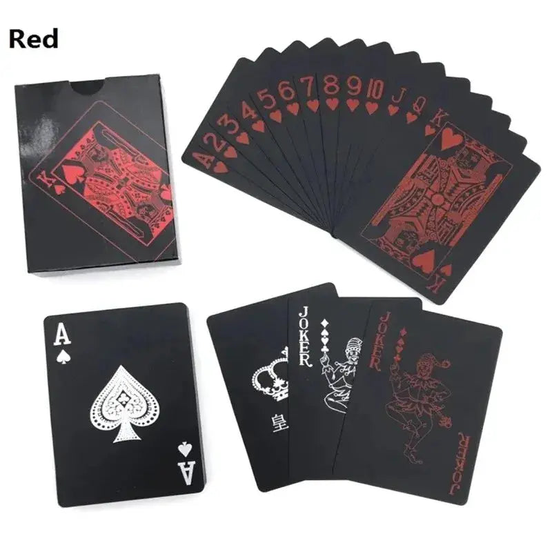 Waterproof Pure Black Plastic Poker Cards PVC Wear Resistant Durable Deck For Casual Board Games