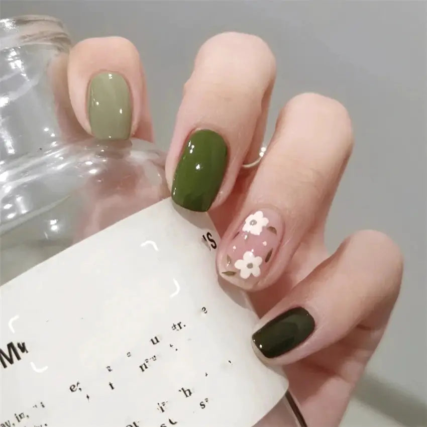 GlamNails Ultra Thin Press On Nails Full Set 24 Pieces Round Head Coffin Shape Durable Flawless Manicure