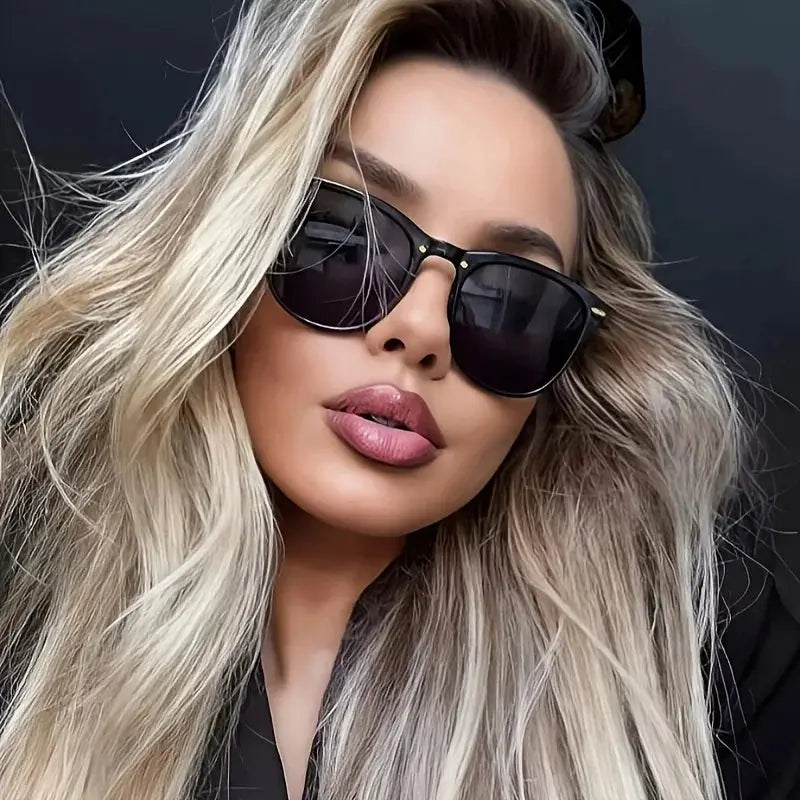 Julyrays Cat Eye Sunglasses For Women Metal Frame UV400 Protection Rivet Style Designer Eyewear