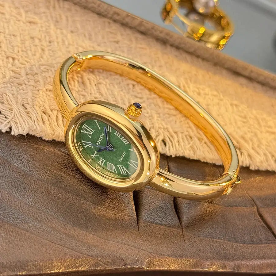 Luxora Bath Tub Bracelet Watch For Women With Oval Quartz Case And Small Dial Roman Numerals