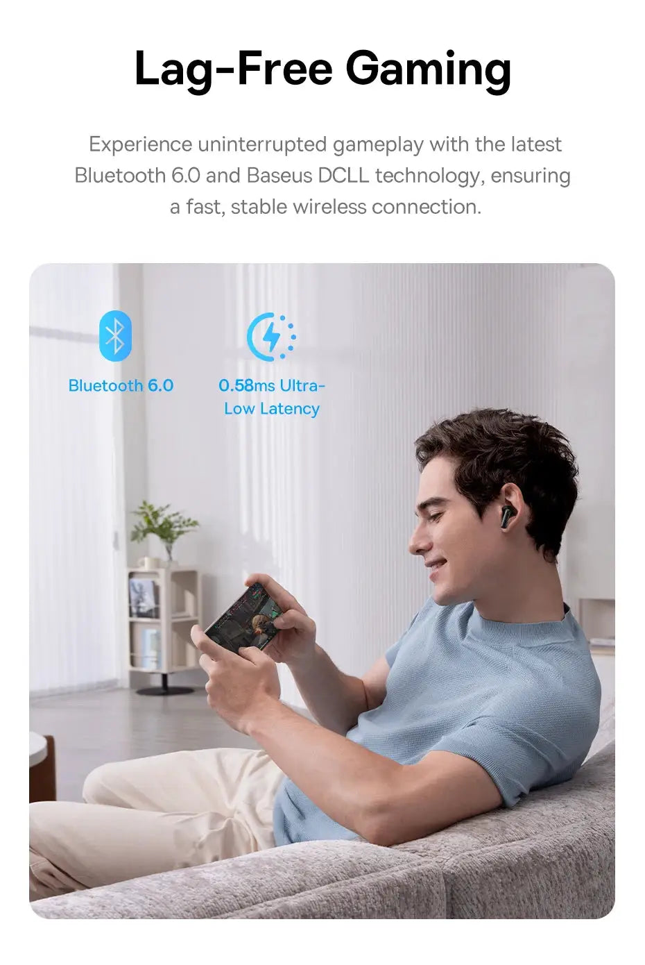 Baseus Bass BP1 Pro wireless earbuds, Bluetooth 6.0 with ultra-low latency