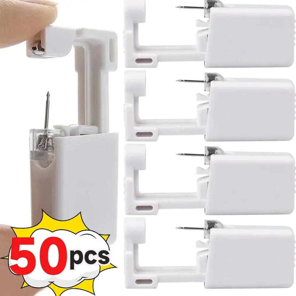 Disposable White Plastic Ear Piercing Gun Kit For Women And Men Sterile Safe Earring Tools