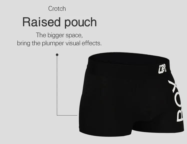Men's black cotton boxer briefs by Simples Market with breathable U-pouch
