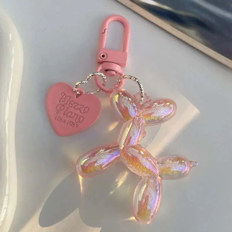 Candy Color Balloon Dog Keychain for Girls Creative Balloon Dog Phone Chain Bag Pendant Accessories