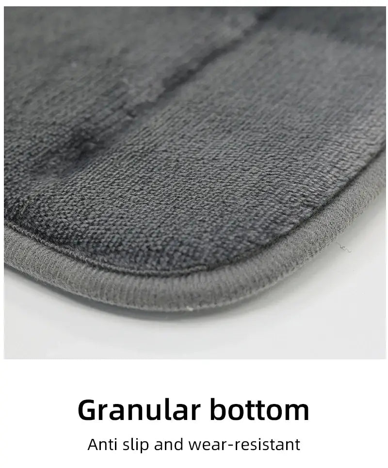 Coral velvet bathroom mat in gray with granular anti-slip bottom