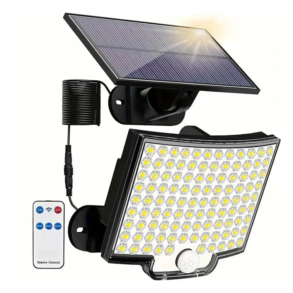 106LED Solar Outdoor Light With Motion Sensor And Remote Control Waterproof Wall Security Flood Lamp Patio Garden