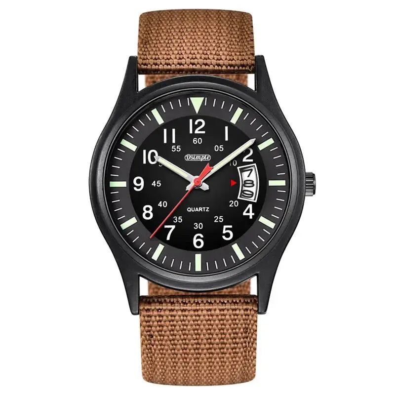GlobalTime Men Nylon Military Quartz Wristwatch With Date Calendar Luxury Timepiece For Everyday Wear